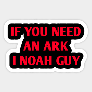 Funny Fishing Noah Ark Boat Christian Pun Text Sticker